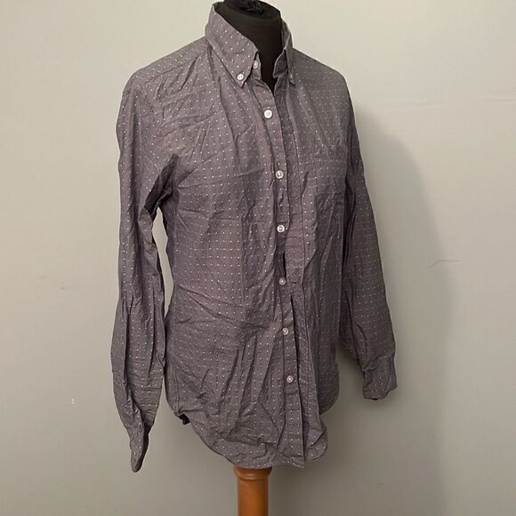 J. Crew Men's Gray Classic Geometric Long Sleeve Button Down Shirt - Picture 6 of 8
